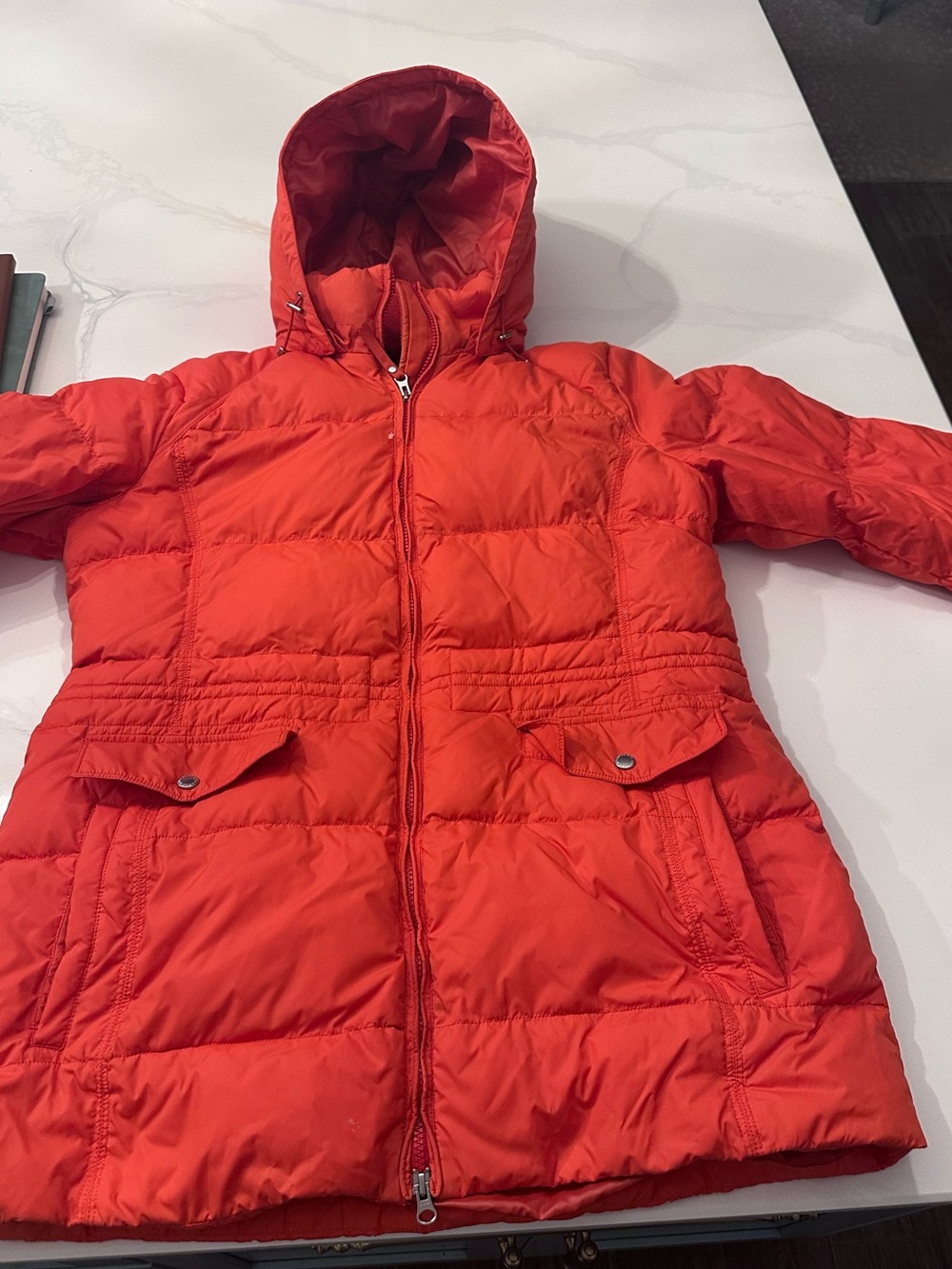 Lands' End  Hooded Puffer Jacket - Bright Red